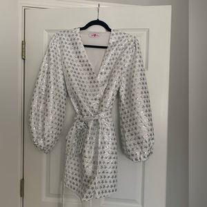 BuddyLove ADELINE SEQUIN WRAP DRESS - STARLET (S)